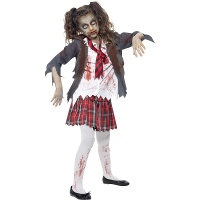 Zombie schoolmeisje verkleedkleding kostuum voor meisjes   Horror/ Halloween thema