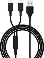 Smrter USB laadkabel USB 2.0 USB A stekker, USB C stekker 1.20 M Zwart SMRTER_HYDRA_DUO_C_BK