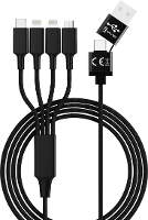 Smrter USB laadkabel USB A stekker, USB C stekker, Apple Lightning stekker, Apple Lightning stekker, USB micro B stekker 1.20 M Zwart SMRTER_ELITE_L_BK