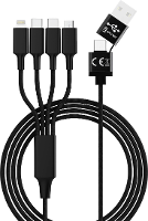 Smrter USB laadkabel USB A stekker, USB C stekker, USB C stekker, Apple Lightning stekker, USB micro B stekker 1.20 M Zwart SMRTER_ELITE_C_BK