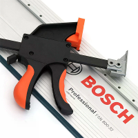 Snelle trackklem voor Bosch houtbewerkingsrail 160mm x 60mm zware TPR rubberen pads ergonomische handgreep