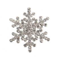 Snowflake Rhinestone Crystal Alloy Brooch Pin For Women