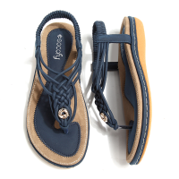 Socofy Large Size Women Kintted Casual Soft Sole Outdoor Beach Sandals