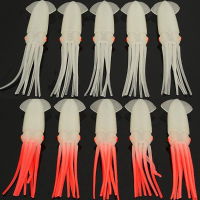 Soft Plastic Luminous Squid Fishing Lures Saltwater Fluke Flounder Baits Tackle Fish Aquarium Decor