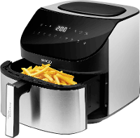 SOGO Human Technology FRE SS 10875 Airfryer 8 l 1600 W RVS, Zwart
