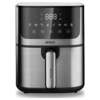 SOGO Human Technology FRE SS 10880 Airfryer 5 l 1400 W RVS, Zwart