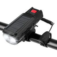 Solar Oplaadbare Fietskoplamp 400Lm Helderheid 200m Afstandsbereik 2000mAh Batterij Waterdicht 3 Lichtstanden Waarschuwi
