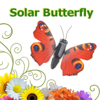 Solar Powered Creative Design Rotation Simulation Butterfly Black Red