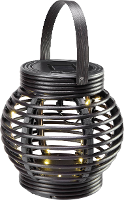 Solar tuinlamp LED Warm wit Polarlite Rattan 160 Zwart