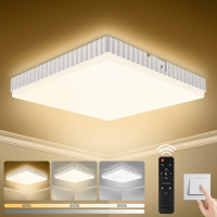 24W Vierkant Driekleuren Afstandsbediening Plafondlamp 40ST Lampkralen 160 265VAC IP54 Ondersteuning Infrarood Afstandsb
