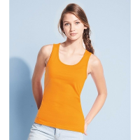 Sols basic tanktop   oranje   voor dames   mouwloos shirt   katoen