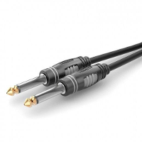Sommer Cable HBA 6M 0030 Jackplug Audio Aansluitkabel [1x Jackplug male 6,3 mm (mono)   1x Jackplug male 6,3 mm (mono)] 0.30 M Zwart