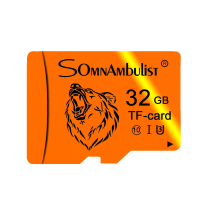 Somnambulist C10 U3 TF geheugenkaart 16G 32G 64G 128G High Speed Flash Opslagkaart voor camera Mobiele telefoon (beerkop