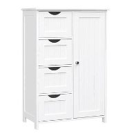 Songmics   Kast met 4 lades en deur   MDF   Wit