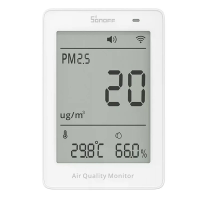 SONOFF SAWF 07P AirGuard PM2.5/PM10 Matter via WiFi Luchtkwaliteitsmonitor Geluid Licht Alarm Temperatuur Vochtigheid Ma