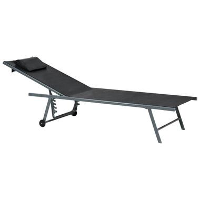SORONI   Ligstoel set van 2   Grijs/Zwart   Staal