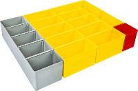 Verdeler voor kleine delen i BOXX® iB 72 B349xD265xH63 m polystyreen met 18 bakk