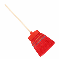 Binnen/buiten bezem rood met steel