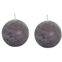 Bolkaars   2x   taupe   8 cm   rustiek   24 branduren   kaarsen