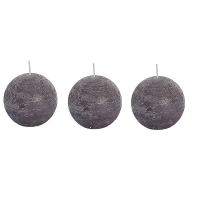 Bolkaars   3x   taupe   8 cm   rustiek   24 branduren   kaarsen