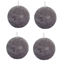 Bolkaars   4x   taupe   8 cm   rustiek   24 branduren   kaarsen