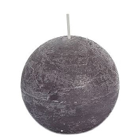 Bolkaars   taupe   8 cm   rustiek   24 branduren   kaarsen
