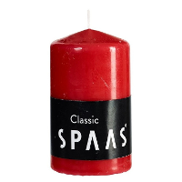Cilinderkaars/stompkaars   rood   1x   6 x 10 cm   25 branduren