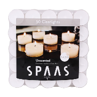 Spaas Clearlights theelichtjes/waxinelichtjes   50x   wit   4,5 branduren