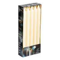 Dinerkaarsen ivoorwit   10x stuks   24 cm   8 branduren   lange kaarsen