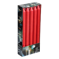 Dinerkaarsen rood   10x stuks   24 cm   8 branduren   lange kaarsen