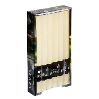 Dinerkaarsen rustiek   ivoorwit   12x   25 cm   10 branduren   huishoudkaarsen
