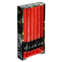 Dinerkaarsen rustiek   rood   12x   25 cm   10 branduren   huishoudkaarsen