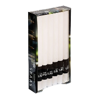 Dinerkaarsen rustiek   wit   12x   25 cm   10 branduren   huishoudkaarsen