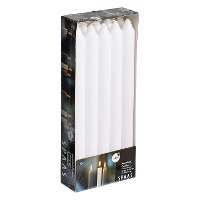 Dinerkaarsen wit   10x stuks   24 cm   8 branduren   lange kaarsen