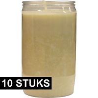 Grafkaars/gedenklicht   10x   wit   7 x 15 cm   6 dagen brandtijd