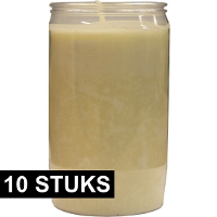 Grafkaars/gedenklicht   10x   wit   7 x 18 cm   9 dagen brandtijd