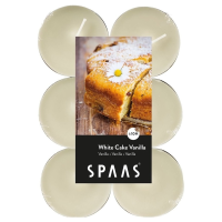 Maxi Geurtheelichtjes/waxinelichtjes   12x   White Cake Vanilla   10 branduren