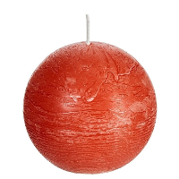 Spaas rustieke bolkaars   oranje   1x   D8 cm   24 branduren   ronde kaarsen
