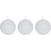 Spaas rustieke bolkaars   wit   3x   D8 cm   24 branduren   ronde kaarsen