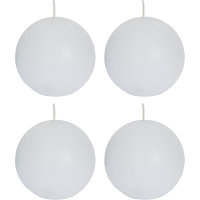 Spaas rustieke bolkaars   wit   4x   D8 cm   24 branduren   ronde kaarsen