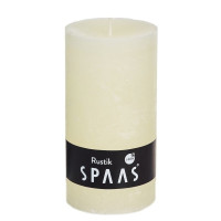Spaas rustieke cilinderkaars/stompkaars   1x   ivoorwit   7 x 13 cm   60 branduren