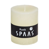 Spaas rustieke cilinderkaars/stompkaars   1x   ivoorwit   7 x 8 cm   30 branduren