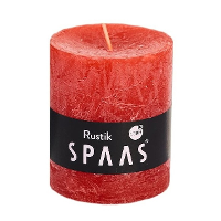 Spaas rustieke cilinderkaars/stompkaars   1x   rood   7 x 8 cm   30 branduren