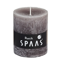 Spaas rustieke cilinderkaars/stompkaars   1x   taupe   7 x 8 cm   30 branduren