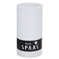 Spaas rustieke cilinderkaars/stompkaars   1x   wit   7 x 13 cm   60 branduren