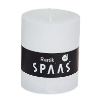 Spaas rustieke cilinderkaars/stompkaars   1x   wit   7 x 8 cm   30 branduren