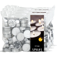 Theelichtjes/waxinelichtjes   150x   wit   D3,9 cm   4,5 branduren