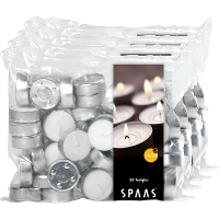 Theelichtjes/waxinelichtjes   200x   wit   D3,9 cm   4,5 branduren