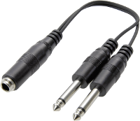 Speaka Professional Jackplug Audio Y Adapter [2x Jackplug Male 6.3 Mm   1x Jackplug Female 6.3 Mm] Zwart