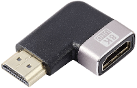 SpeaKa Professional SP 11302004 HDMI Adapter [1x HDMI stekker   1x HDMI bus] Zwart, Zilver UHD 8K @ 60 Hz, UHD 4K @ 120 Hz 90° haaks naar rechts